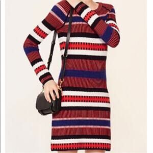 Tory Burch Monterey Striped Wool Blend Sweater Dress Size XSmall